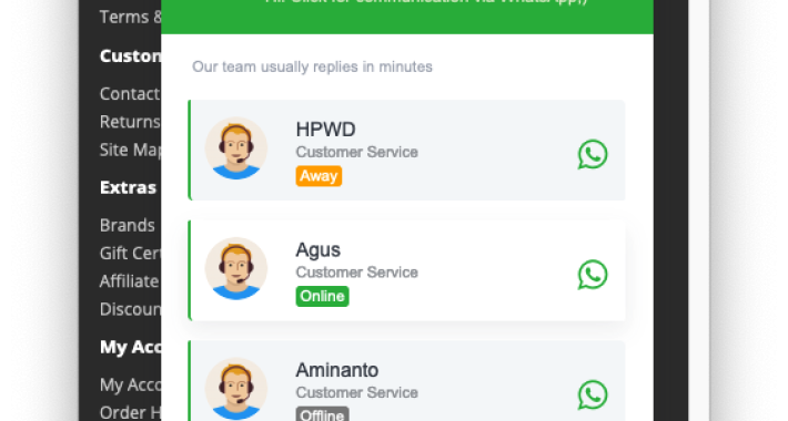 Whatsapp Chat Button OpenCart Whatsapp Chat Button OpenCart
