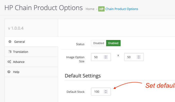 Chained Product Options OpenCart