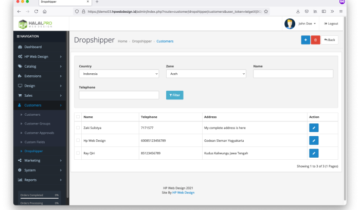 Dropshipper Registration and Management OpenCart