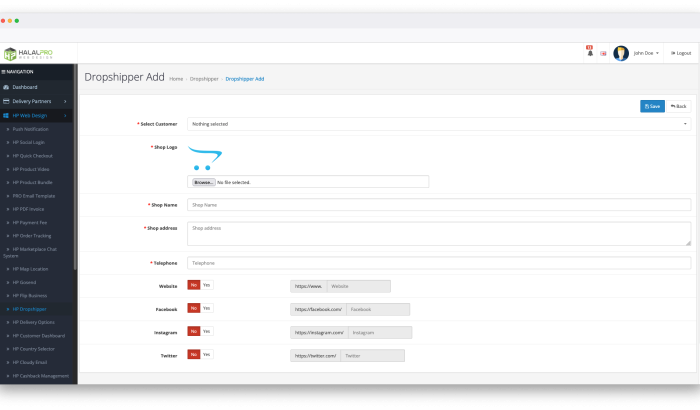 Dropshipper Registration and Management OpenCart