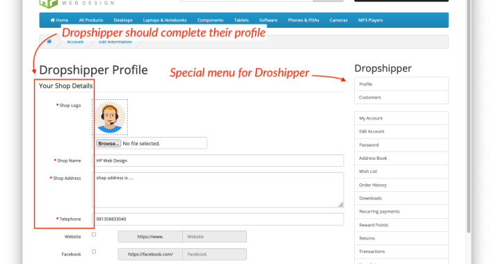 Dropshipper Registration and Management OpenCart Dropshipper Registration and Management OpenCart