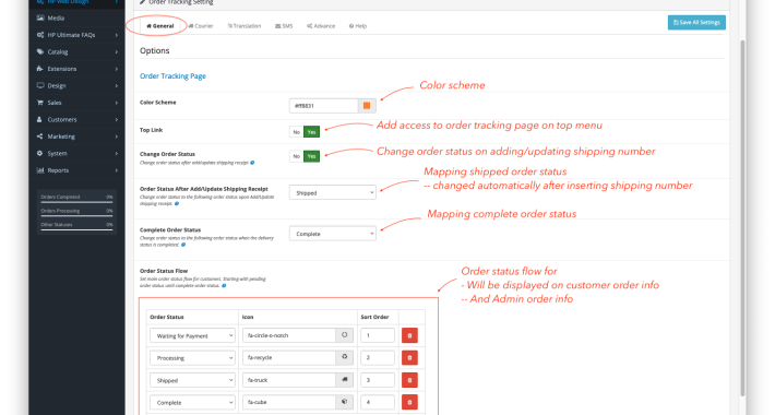 Shipment and Order Tracking Management for OpenCart