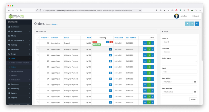 Shipment and Order Tracking Management for OpenCart