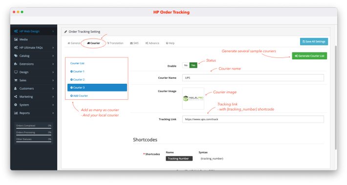 Shipment and Order Tracking Management for OpenCart