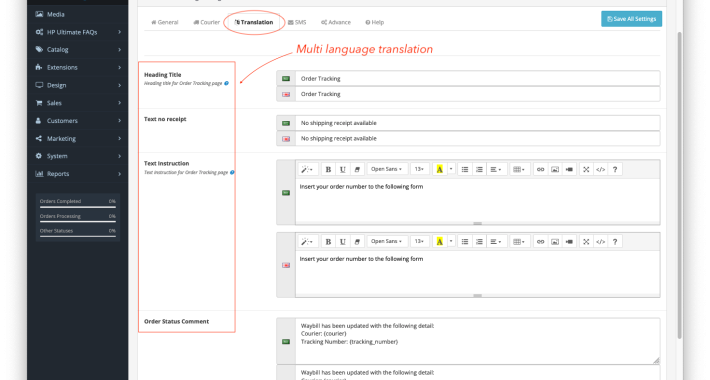 Shipment and Order Tracking Management for OpenCart