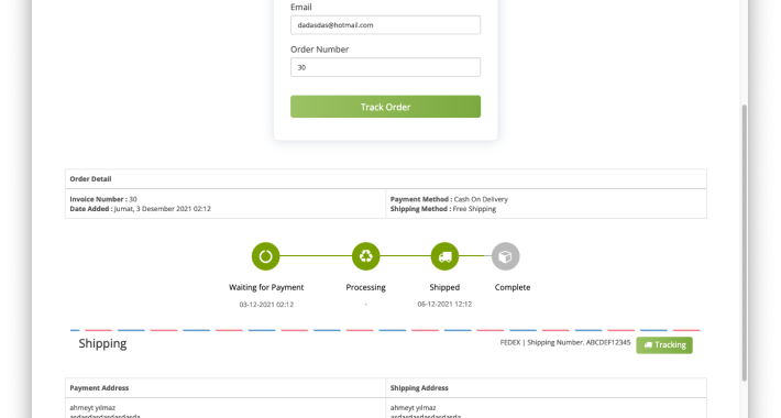 Shipment and Order Tracking Management for OpenCart