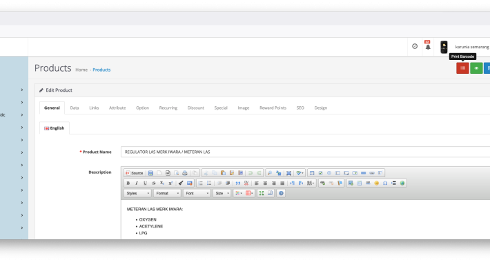 Product Barcode Generator OpenCart