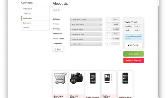 Product Category Collection OpenCart