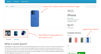 Product Image Color Option & Gallery OpenCart Product Image Color Option & Gallery OpenCart