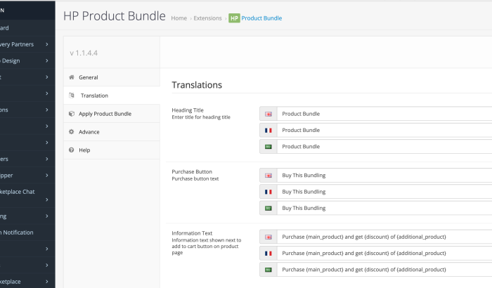 Product Bundle OpenCart