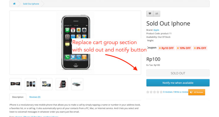 Remind/Notify when product available OpenCart