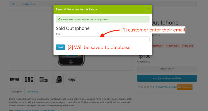 Remind/Notify when product available OpenCart