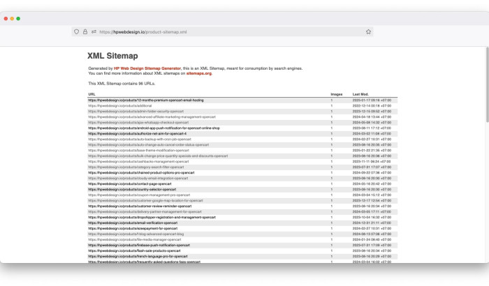 Sitemap Generator PRO OpenCart