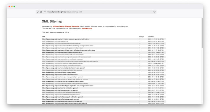 Sitemap Generator PRO OpenCart