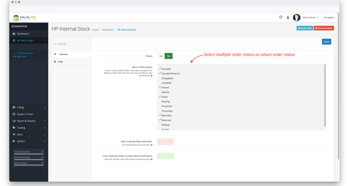 HP Stock Return Management OpenCart HP Stock Return Management OpenCart