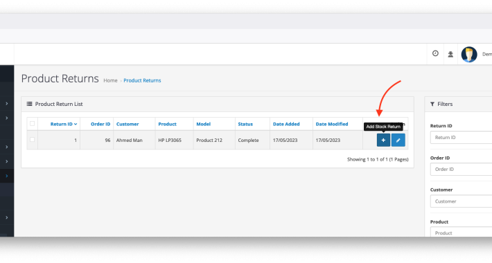 HP Stock Return Management OpenCart HP Stock Return Management OpenCart