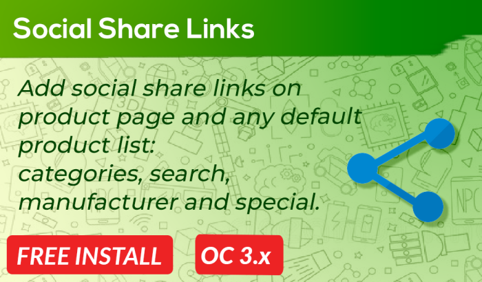 Social Share Links OpenCart