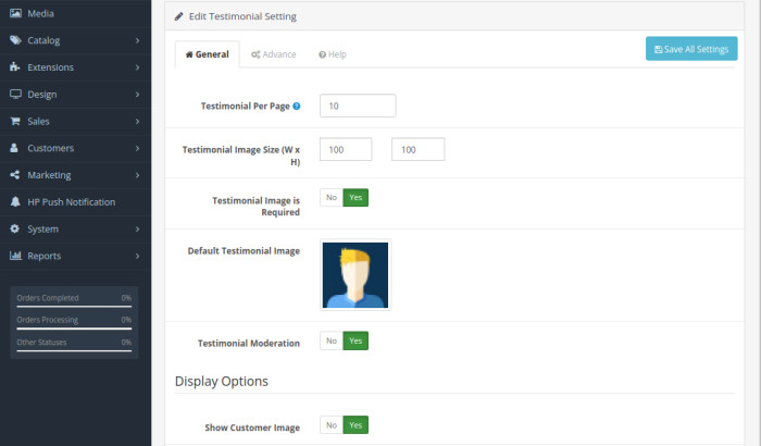Testimonial Based Review Extension OpenCart